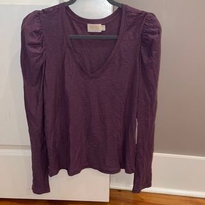 NWT Nation long sleeve purple v neck